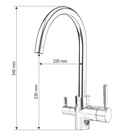 Cambridge water tap for below-sind water filters