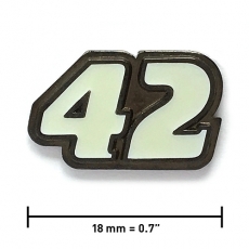 Lapel pin “42” | Black nickel, glows in the dark